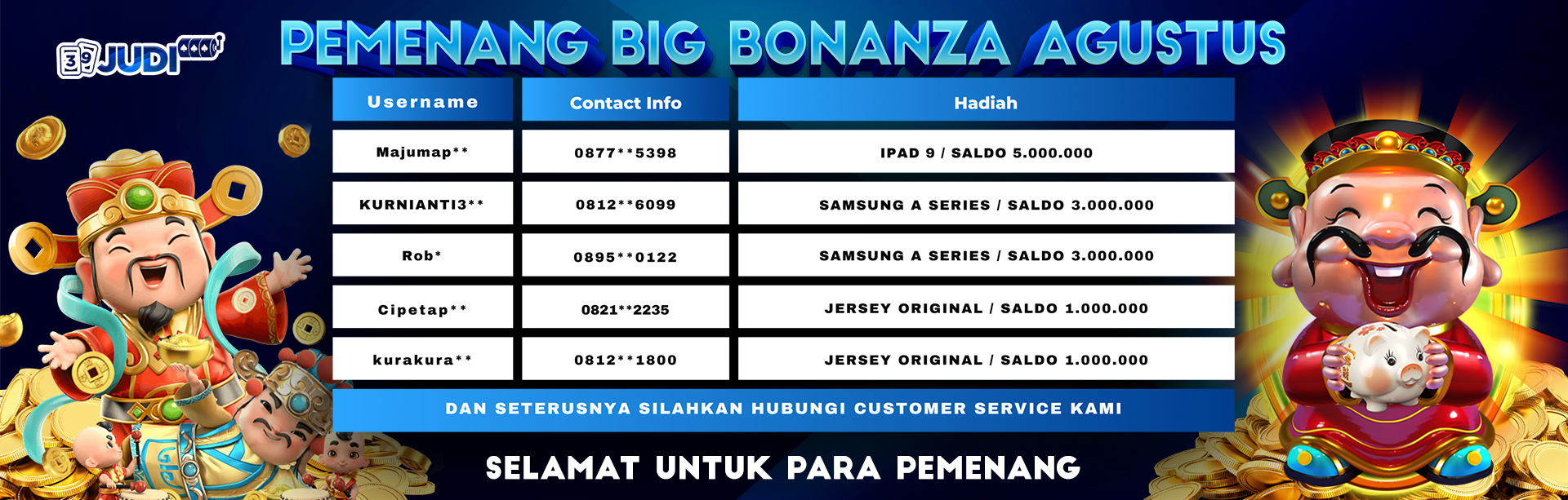 PEMENANG REWARD BIG BONANZA