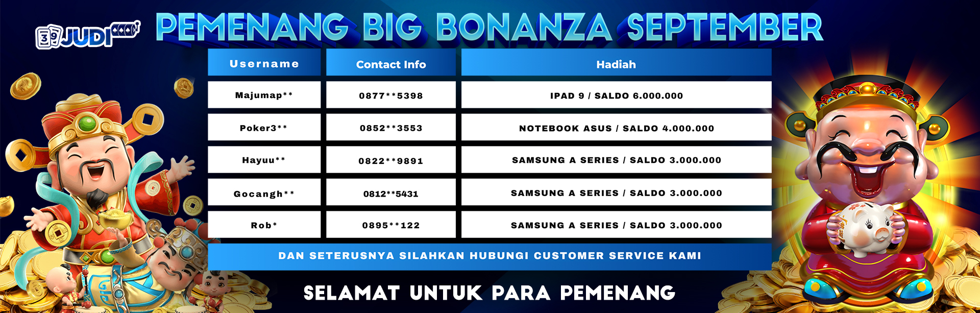 PEMENANG REWARD BIG BONANZA