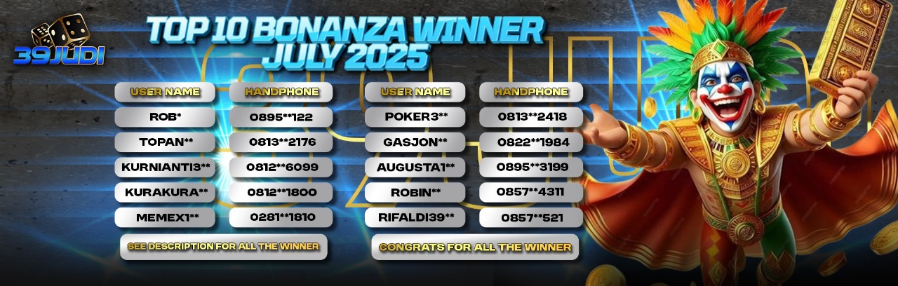 PEMENANG REWARD BIG BONANZA JULI