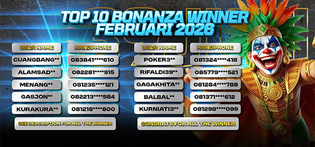 PEMENANG REWARD BIG BONANZA FEBRUARI 2026